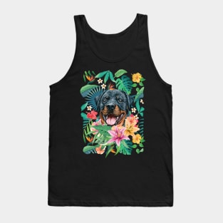 Tropical Rottweiler Dog Tank Top